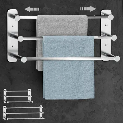 Produktbild von Ausziehbare Handtuchhalter 37-70cm Edelstahl silber