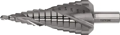 Produktbild von Stufenbohrer Bohrbereich 4-30 mm HSS spiralgenutet Schneidenanzahl 2 Stufenanzahl 14