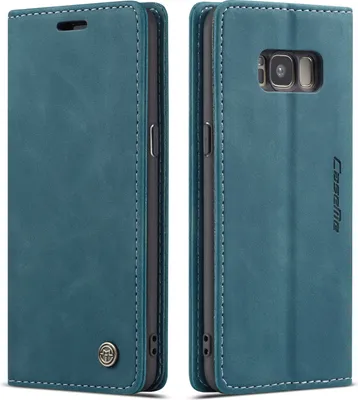 Image de Galaxy S8 Case, RetroPolyuréthaneLeather Case, Card Pockets, Magnetic Closure, Case with Stand Function for Samsung Galaxy S8 Blue