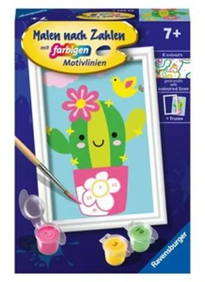 Obrázok produktu pre Ravensburger Maľovanie podľa čísel Malý kaktus, sada na vyfarbovanie, pre deti, od 7 rokov, 23634