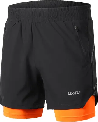 Zdjęcie produktu dla Lixada Men 2 w 1 szorty do biegania Szybkoschnące, oddychające, aktywne ćwiczenia treningowe Jogging Maraton Szorty rowerowe