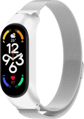 Produktbild von BStrap Milanese Armband für Xiaomi Mi Band 7, silver