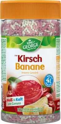 Produktbild von KING GEORGE Cherry Banana KiBa 400g instantný čajový nápoj Výťažnosť približne 4 litre na plechovku