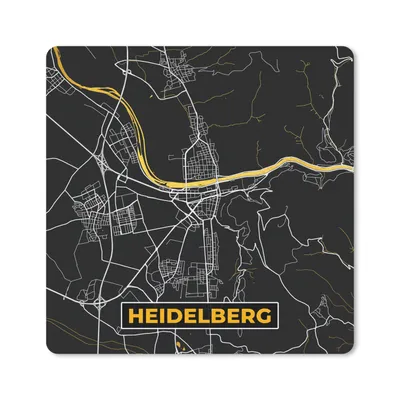 Produktbild von MuchoWow® Mauspad Mousepad Heidelberg - Deutschland - Gold - Stadtplan - Karte 30x30 cm - Mousepads - Maus Mat - Pad - Mausunterlage - Gaming