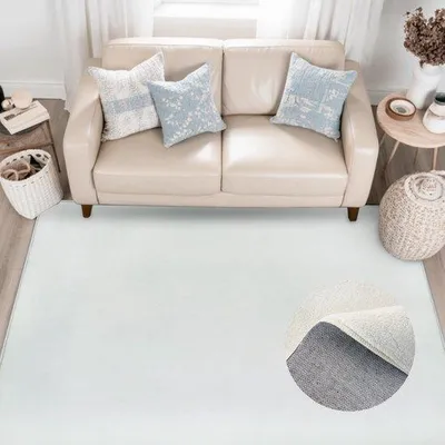 Produktbild von Unyqoos® Niedrigflor-Mikrofaser-Teppich – rutschfest (TPE), waschbar, weich & pflegeleicht, uni Design für Wohnzimmer, Schlafzimmer & Kinderzimmer