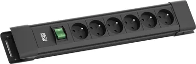 Produktbild von BACHMANN CONNECTUS 6xUTE, 1xSchalter 2,0m CEE7/7 Schwarz