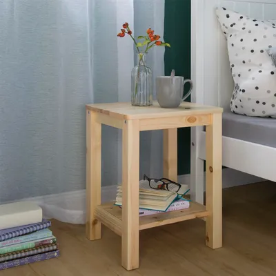 Image de Table de chevet en bois table de nature canapé table