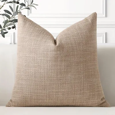 Obrázok produktu pre Poťah na vankúš 45x45 cm, vzhľad ľanu, svetlohnedá farba, 1 kus