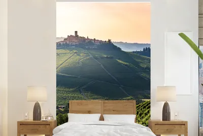 Produktbild von MuchoWow® Fototapete für Wohnzimmer oder Schlafzimmer Wandtapete Vinyl Motivtapete Schloss - Italien - Wein - 170x260 cm - Wohnzimmertapete