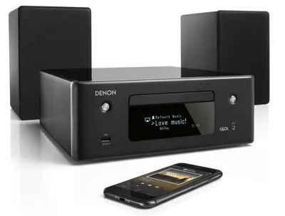 Produktbild von Denon N-10BK, Home-Audio-Minisystem, Schwarz, 130 W, 2-Wege, 12 cm, 3 cm
