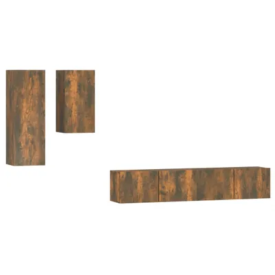 Produktbild von vidaXL 4-tlg. TV-Schrank-Set Räuchereiche Holzwerkstoff