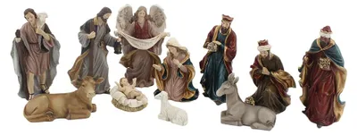 Imagen del producto de Decoración navideña de Clayre & Eef: Belén, color beige, plástico
