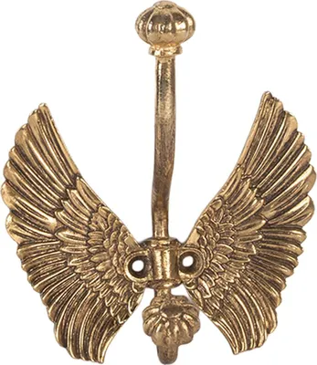 Produktbild von Clayre & Eef Wandhaken Flügel 12x6x13 cm Goldfarbig Metall