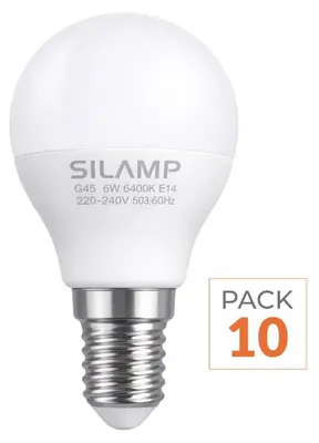 Produktbild von 10er-Pack – LED-Glühbirne E14 8 W 220 V G45 300° – Kaltweiß 6000 K – 8000 K