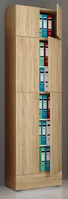 Produktbild von VCM XXL Büroschrank mit 5 Fächern mit Aufsatz und Schublade | moderner Aktenschrank mit Drehtüren | Maße ca. H. 240 x B. 70 x T. 39 cm – Lona 5-Fach