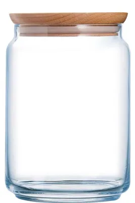 Obrázok produktu pre Sada 6 kusov sklenených nádob s dreveným vekom, objem 200 cl