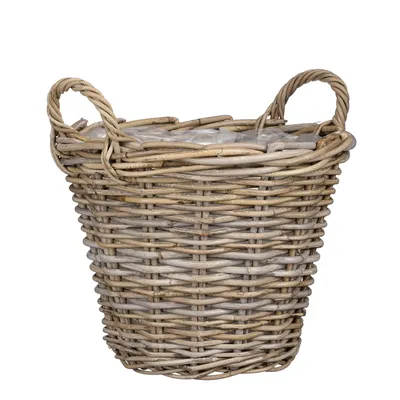 Produktbild von Mica Decorations Marcia Pflanzenkorb für draußen - H30 x Ø40 cm - Rattan - Grau