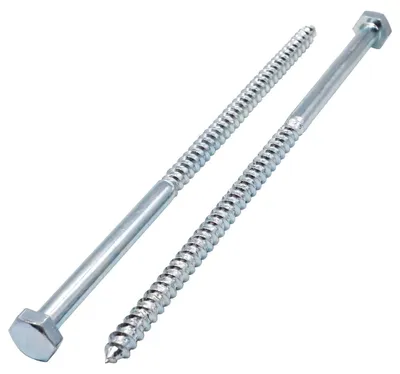 15er-Pack DIN 571 Holzschrauben M10 x 240 mm, verzinkt, Sechskantkopf