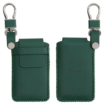 Produktbild von kwmobile Leder Autoschlüssel Hülle kompatibel mit Renault 4-Tasten Smartkey Autoschlüssel (nur Keyless Go) Schlüsselhülle - Schlüssel Tasche