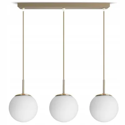Zdjęcie produktu dla LUXOLAR Lampa wisząca 3-punktowa G9 LED beż ze złotem - żyrandol styl japandi, soft loft, nowoczesny, skandynawski