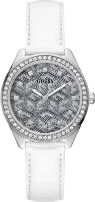 Produktbild von Guess Damen Armbanduhr G Gloss weiß, silber 36 mm GW0608L1