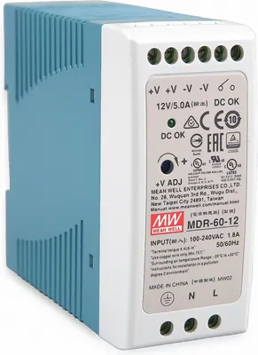 Produktbild von Hutschienen-Netzteil (DIN-Rail) MDR-60-12 SNT DIN-Schiene 12V/DC/0-5A/ 60W