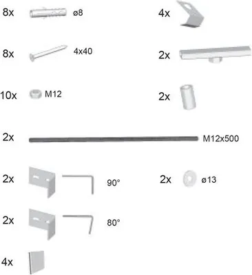 Produktbild von Montageset für Schürze RAVAK 10°, BeHappy II und Chrome B28100000N