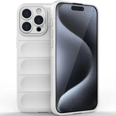 Produktbild von iPhone 15 Pro Max Hülle, Weich TPU Silikon Stossfest Anti-rutsch Schutzhülle für iPhone 15 Pro Max Weiß