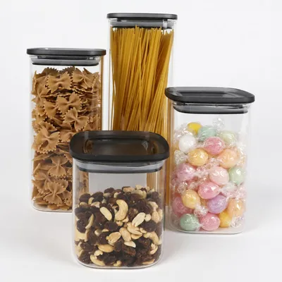 Image de 8x Bocal 0,9L Transparent Récipients Boîtes Conservation Céréales Pâtes