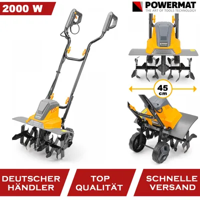 Zdjęcie produktu dla Elektryczny kultywator POWERMAT PM-GGE-2000M, 2000 W, szerokość robocza 45 cm