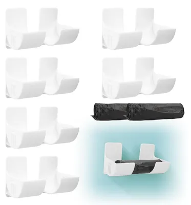 Imagen del producto de Soporte de pared para bolsas de basura, juego de 12 unidades, con 2 compartimentos, ideal para la cocina