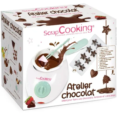 Produktbild von Schokoladenbrunnen Schokofondue Schokoladenfondue - 33-teilig - Mit Formen - Weiß und Wassergrün - Für Ostern, Weihnachten und Valentinstag