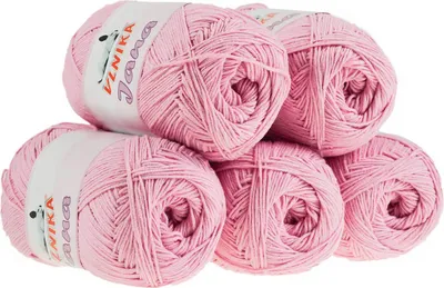 Produktbild von 5 x 100g Strickgarn Jana Häkelgarn Strickwolle Häkelwolle, Farbauswahl, Farbe:babyrosa