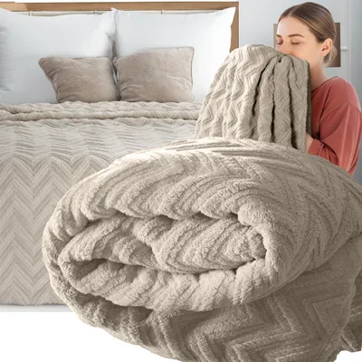 Produktbild von Eurofirany Decke Überwurf 200x220cm weich beige