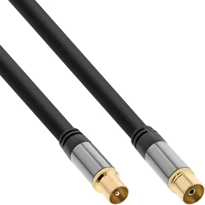 Obrázok produktu pre InLine® 69203P Prémiový anténny kábel, 4x tienený, >110 dB, čierny, 3 m