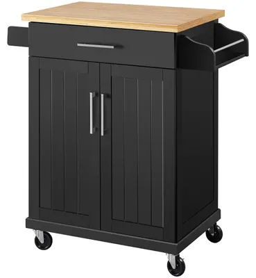 Immagine prodotto di Carrello da cucina con ruote, stile rustico, dimensioni 60 x 40 x 88,5 cm, colore nero