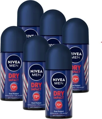 Obrázok produktu pre NIVEA Men Dry Impact, Muži, Antiperspirant, Guličkový deodorant, Box, 50 ml, 48 h