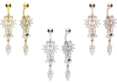 Produktbild von Bauchnabelpiercing Chirurgenstahl Bananabell SCHMETTERLING + BLUME
