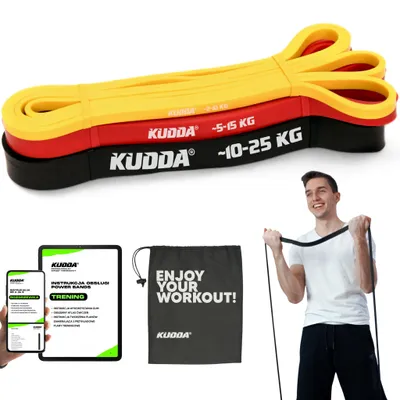 Produktbild von KUDDA Power Band Set Trainingsbänder Widerstandsbänder Fitness 3er-Set