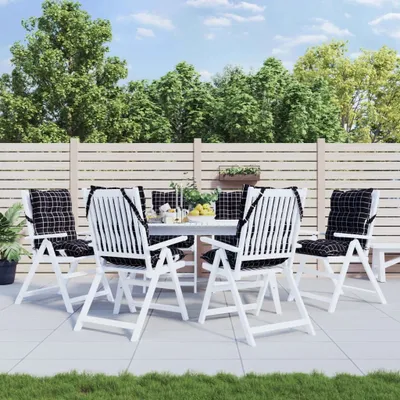 Produktbild von Möbel Niedriglehner-Auflagen 6 Stk. Schwarz Karomuster Oxford-Gewebe - Gartenmöbelauflagen 377721