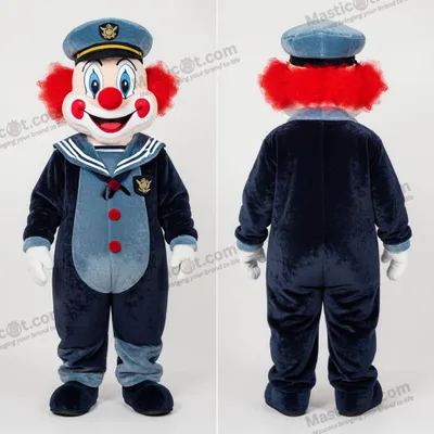 Image de Déguisement MASTICOT de clown jovial bleu marine
