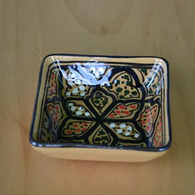 Image de Plat carré Medina miel - L 10 cm