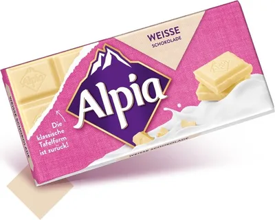 Produktbild von Alpia Weisse cremige zartschmelzende weiße Schokoladentafel 100g