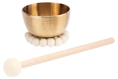 Produktbild von Hess Klangschale Tiny Bowl aus Bronze 3,5x8,5 cm mit Filzuntersetzer & Filzschlägel