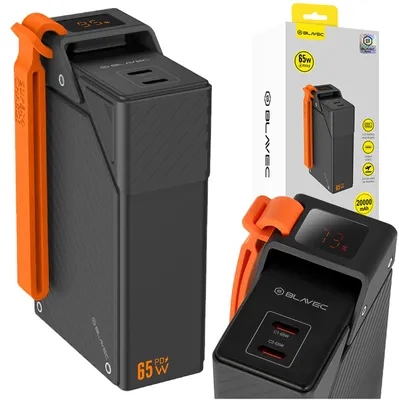 Image de Batterie externe Blavec 20000 mAh, 2 ports USB Type-C, 65W Power Delivery, idéale pour les voyages