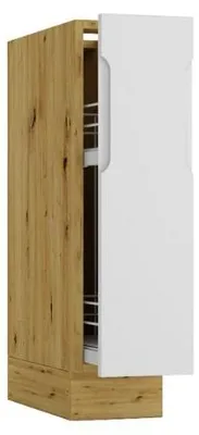 Obrázek produktu pro Stojící kuchynská linka CARGO ISABEL D20 v matné šedé barve/dub artisan s košem