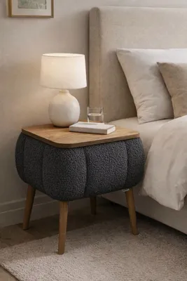 Image de Skye Decor, table de chevet de haute qualité, anthracite, 50 cm, 100% mélaminé, composée de 3 pièces, code produit