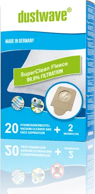 Produktbild von 20 Staubsaugerbeutel für Rowenta Staubsauger RO3953EA Compact Power, RO3950- RO3980, RO 3950 Parquet, RO 3980 Animal Care, Silence Force Compact, alternativ Staubbeutel zu ZR200520 von dustwave®