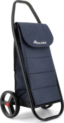 Produktbild von Rolser Einkaufswagen Com Polar - 8 Schwarzrohr - Marino, Aluminium Einkauftrolley, Faltbar mit Innentaschen und Außenfach, Wasserdichte 53L Polyester Tasche