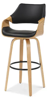 Produktbild von Design-Barstuhl NENET – Eiche/Schwarz